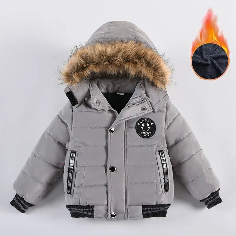 2-6 Years Autumn Winter Boys Jacket Warm Fur Collar Fashion Baby Girls Coat Hooded Zipper Outerwear Birthday Gift Kids Clothes - Sellinashop2-6 Years Autumn Winter Boys Jacket Warm Fur Collar Fashion Baby Girls Coat Hooded Zipper Outerwear Birthday Gift Kids Clothes