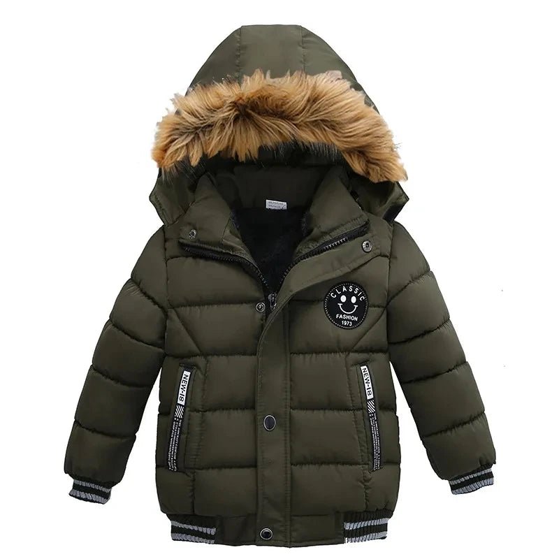 2-6 Years Autumn Winter Boys Jacket Warm Fur Collar Fashion Baby Girls Coat Hooded Zipper Outerwear Birthday Gift Kids Clothes - Sellinashop2-6 Years Autumn Winter Boys Jacket Warm Fur Collar Fashion Baby Girls Coat Hooded Zipper Outerwear Birthday Gift Kids Clothes