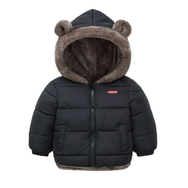 Children Coat 2023 Autumn Winter Thicken Jacket Boys Girls Solid Color Hooded Jackets Kids Parka Outerwear 2-6 Years - Sellinashop