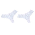 2Pcs/lot Women Sexy Lace Lingerie Temptation Low-waist Panties Embroidery Thong Transparent Hollow out Underwear - Sellinashop