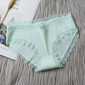 Women's Seamless Cotton Underwear Sexy Low Waist Lace Ruffle Briefs Solid Colour Stretch Underpants Breathable Intimates Lingerie - Sellinashop
