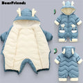 New born Baby Girl clothes Winter Snowsuit Plus Velvet Thick Baby Boys Jumpsuit 0-3 Years Romper boy Overalls Toddler Coat - Sellinashop