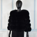 Natural 50CM Real Fox Fur Coat Women Winter Vest Jacket Fashion Outwear Real Fox Fur Vest Coat - Sellinashop