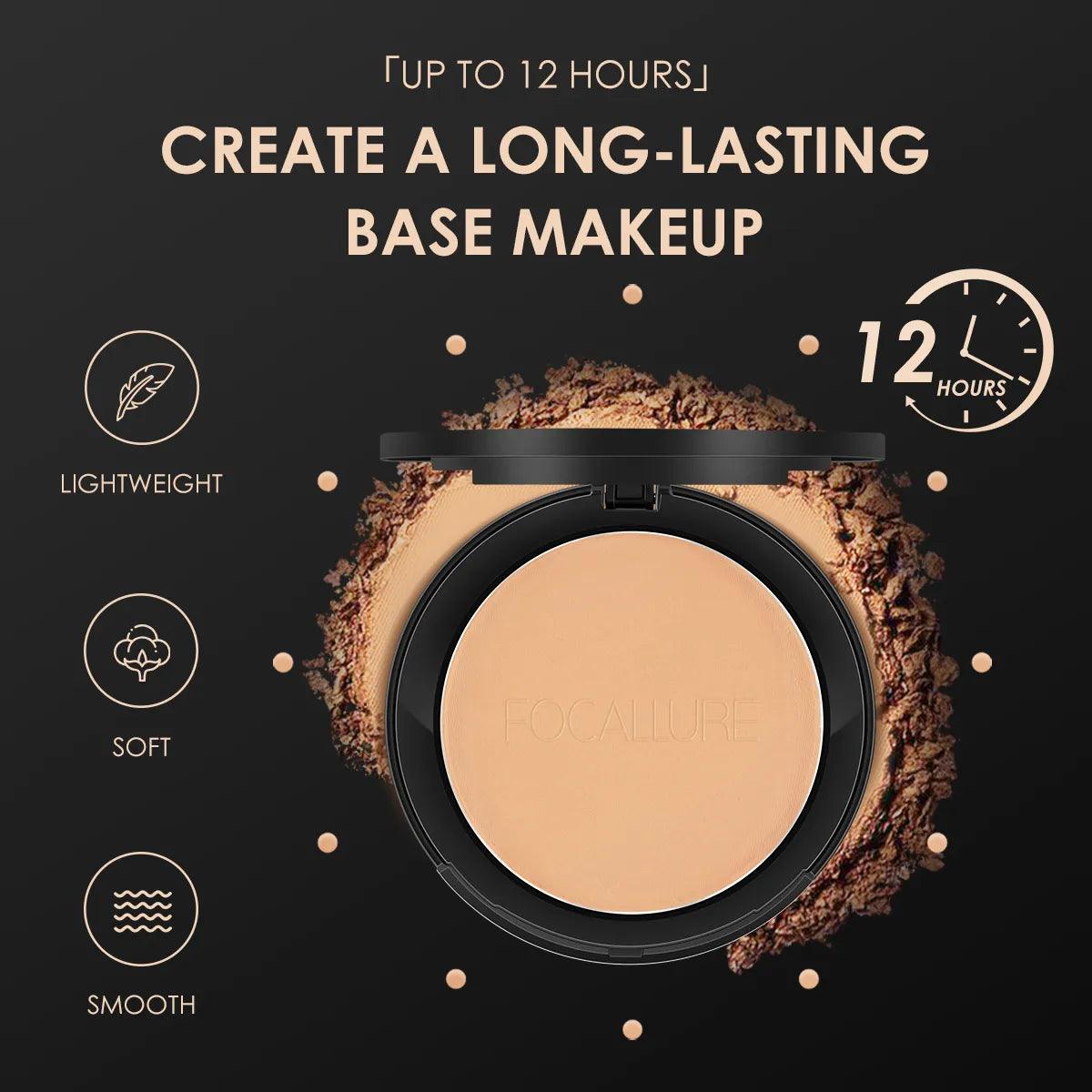 Colors Face Pressed Powder Foundation Full Coverage Long Lasting Oil Control Natural Face Powder Mineral Foundation - Sellinashop
