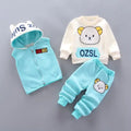 Baby Boys And Girls Clothing Set Tricken Fleece Children Hooded Outerwear Tops Pants 3PCS Outfits Kids Toddler Warm Costume Suit - Sellinashop