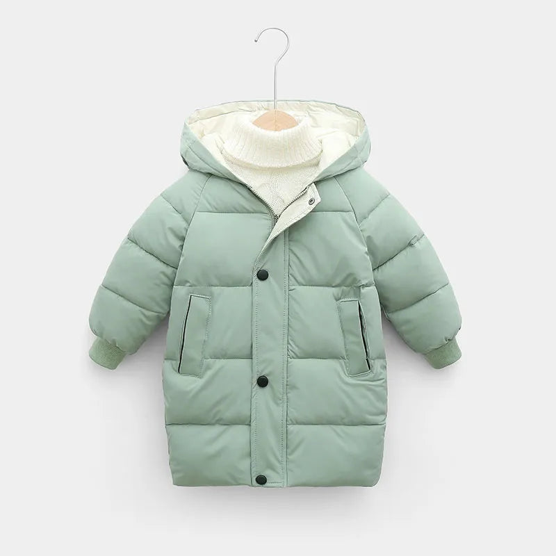 2-12Y Kids Children's Down Outerwear Winter Clothes Teen Boys And Girls , Thicken Warm Long Jackets - Sellinashop