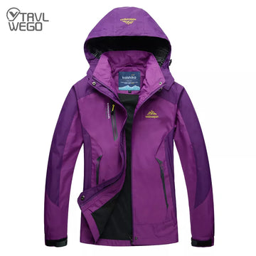 Camping Hiking Jacket Women Autumn Outdoor Sports Coats Climbing Trekking Windbreaker Travel Waterproof Purple Rosy