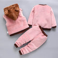 Baby Boys And Girls Clothing Set Tricken Fleece Children Hooded Outerwear Tops Pants 3PCS Outfits Kids Toddler Warm Costume Suit - Sellinashop