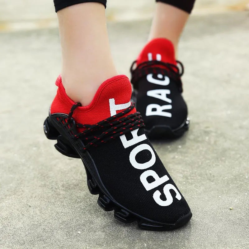 Large Size Summer Damping Women's Running Shoes Men Sport Sneakers Woman Sports Shoes Women Black Red Kids Trainers Gym - Sellinashop