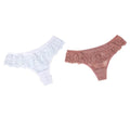 2Pcs/lot Women Sexy Lace Lingerie Temptation Low-waist Panties Embroidery Thong Transparent Hollow out Underwear - Sellinashop