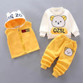 Baby Boys And Girls Clothing Set Tricken Fleece Children Hooded Outerwear Tops Pants 3PCS Outfits Kids Toddler Warm Costume Suit - Sellinashop