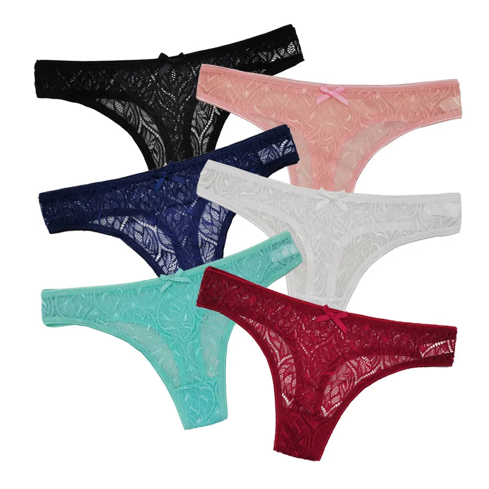 3PCS/Set Sexy Mesh G-String Hollow Panties Women Underwear Female Transparent Solid Low Waist Thongs Girls Breathable Lingeries - Sellinashop