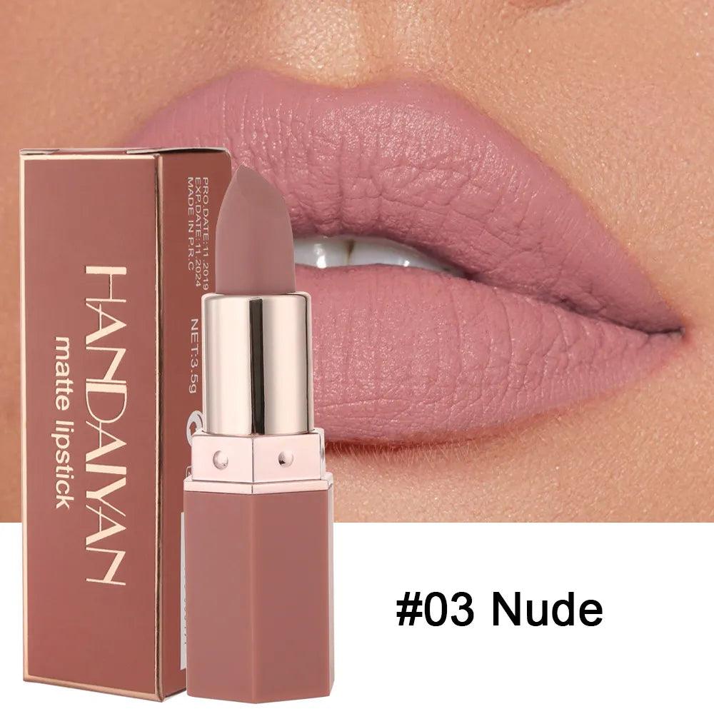 6 Colours Matte Lipstick Beauty Lip Gloss Lippenstift Tinted Balm 24 Hours Waterproof Free Shipping Makeup - Sellinashop