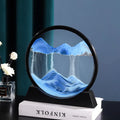 3D Moving Sand Art Picture Round Glass Deep Sea Sandscape Hourglass Quicksand Craft Flowing Sand Painting Office Home Decor Gift - Sellinashop