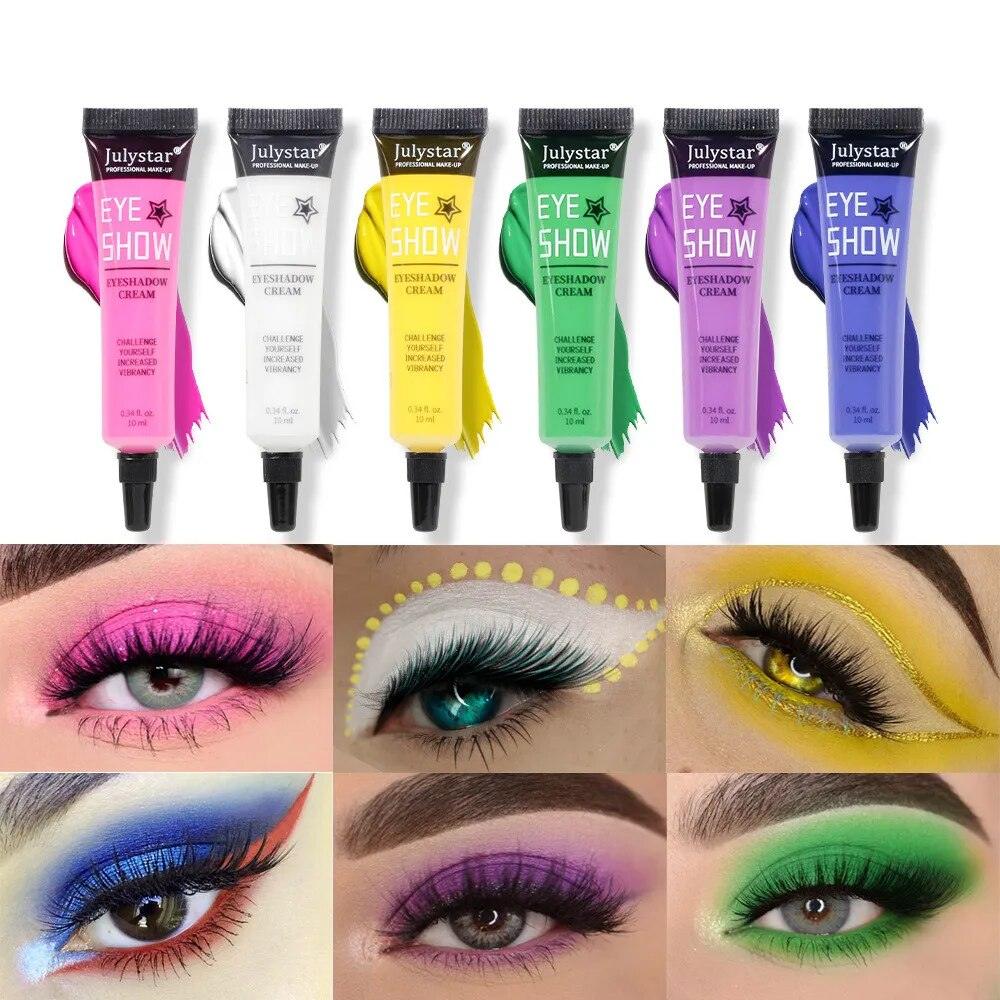 Colourful Eyeshadow Cream Long-lasting Matte Eye Makeup Smooth Eye Skin Tint Liquid Cream Eye Base Halloween Club Party Makeup - Sellinashop