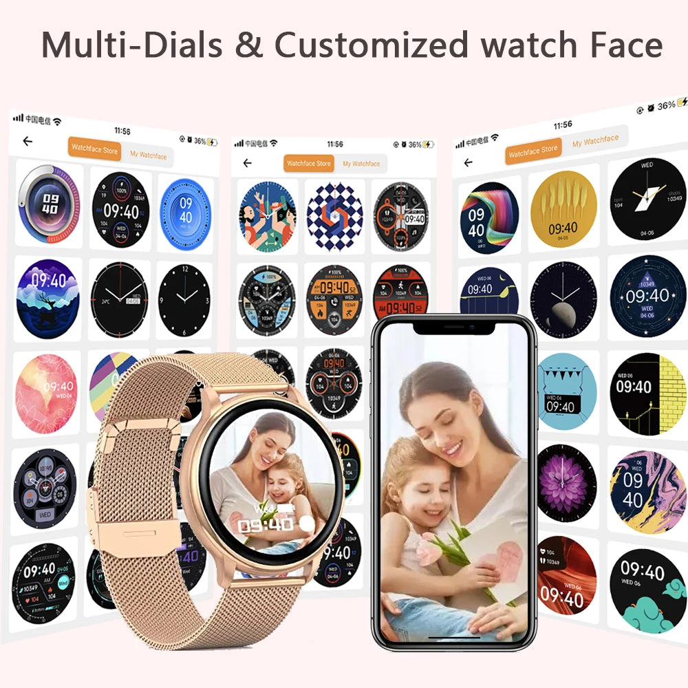 2023 Bluetooth Call Smart Watch Women Custom Dial Watches Men Sport Fitness Tracker Heart Rate Smartwatch For Android IOS - Sellinashop