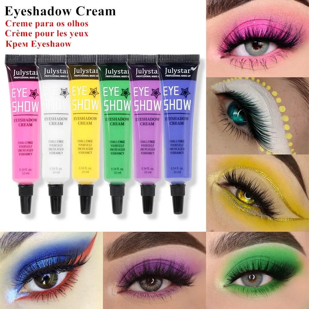 Colourful Eyeshadow Cream Long-lasting Matte Eye Makeup Smooth Eye Skin Tint Liquid Cream Eye Base Halloween Club Party Makeup - Sellinashop