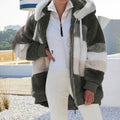 Oversized Jacket for Women New Autumn Winter Warm Plush Pocket Hooded Streetwear Loose Lady Outerwear Coat Roupas Feminina - Sellinashop