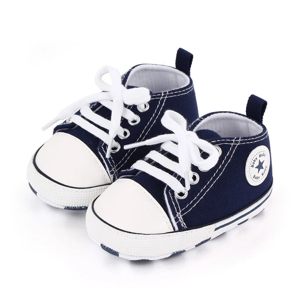 Canvas Sneakers Baby Boys Girls Shoes First Walkers Infant Toddler Anti-Slip Soft Sole Classical New born Baby Shoes 0-18 Month - Sellinashop