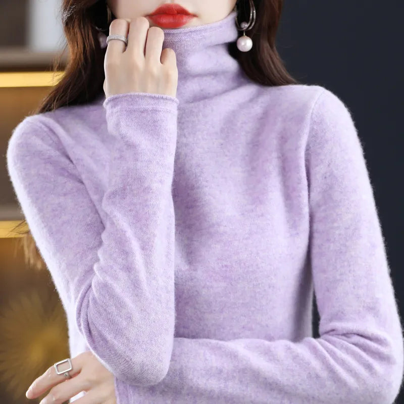 Wool Cashmere Sweater Women's with Long Sleeve