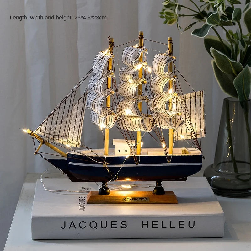 New Wooden Sailboat Model Office Living Room Decoration Crafts Nautical Decoration Creative Model Home Decoration Birthday Gift - Sellinashop