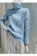 Autumn, Winter turtleneck cashmere sweater women's solid color wool base shirt - Sellinashop
