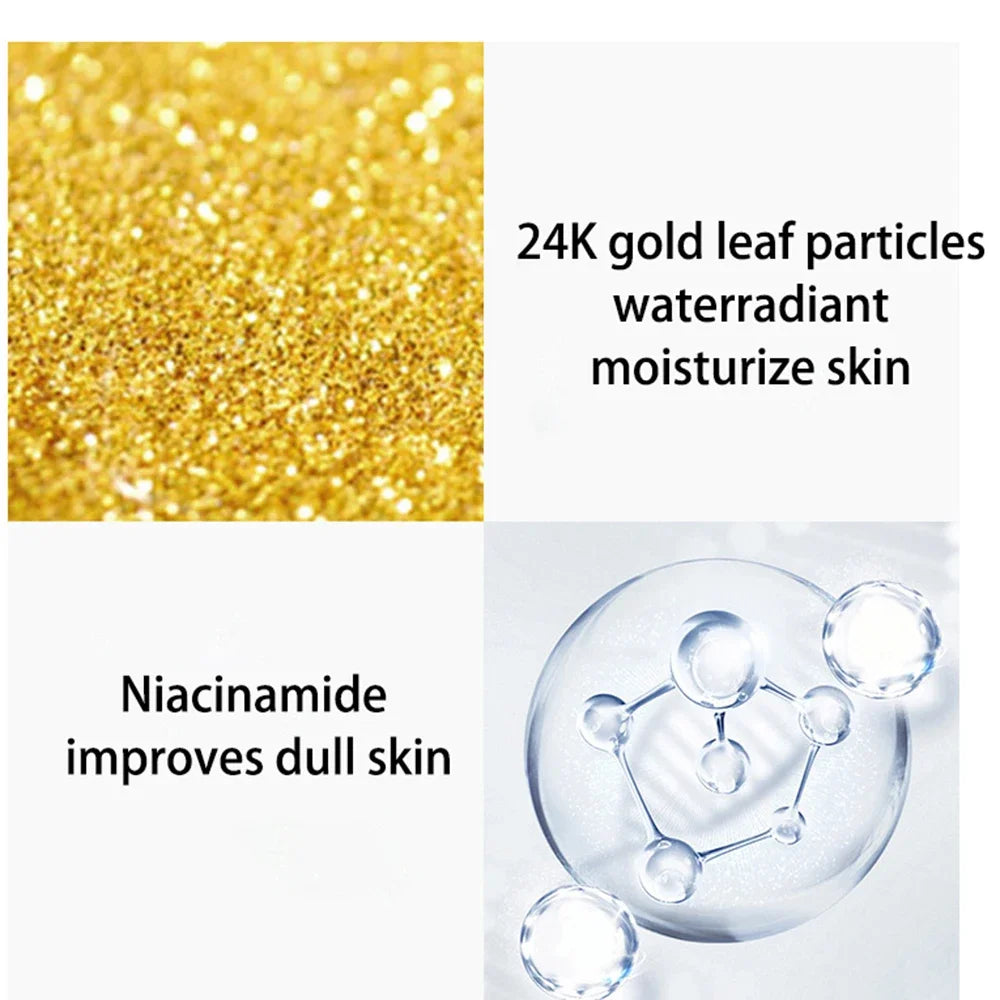 300ml Face 24K Gold Nicotinamide Toner Moisturize Oil Control Shrink Pores Anti Aging Whiten Brighten Tone Skin Care Water - Sellinashop