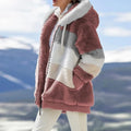 Winter Fashion Women's Coat New Casual Hooded Zipper Ladies Clothes Cashmere Women Jacket Stitching Plaid Ladies Coats - Sellinashop