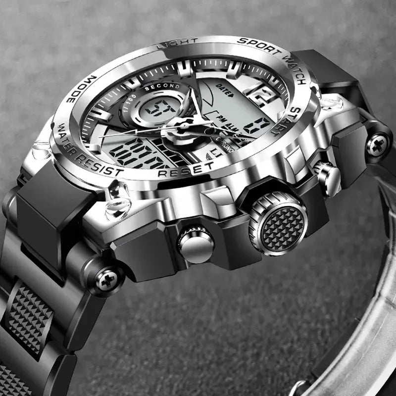 LIGE Digital Men Military Watch 50m Waterproof Wristwatch LED Quartz Clock Sport Watch Male Big Watches Men Relogios Masculino - Sellinashop