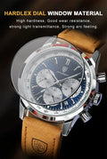Luxury Man Watch High Quality Waterproof Chronograph Luminous Men's Wristwatch Leather Men Quartz Watches Casual Clock - Sellinashop