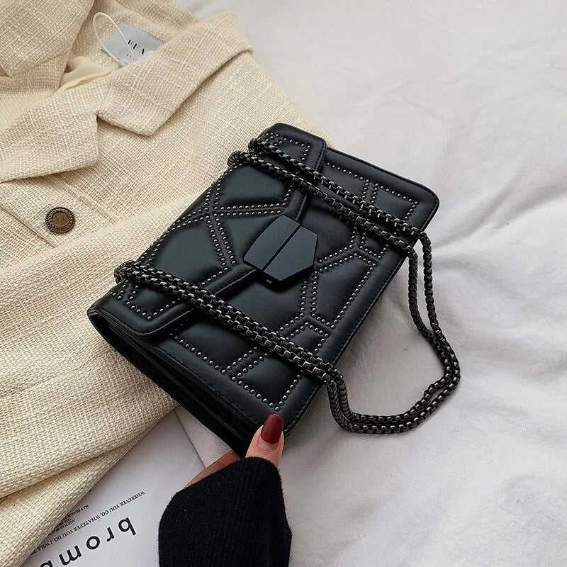 Vintage Rivet Chain Small Shoulder Bags For Women - Sellinashop