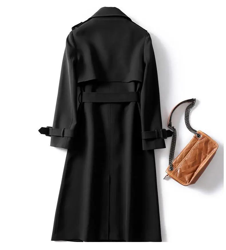 Fashion woman trench coat for women Double breasted lapel Winter long coat for women autumn belt New outerwear - Sellinashop