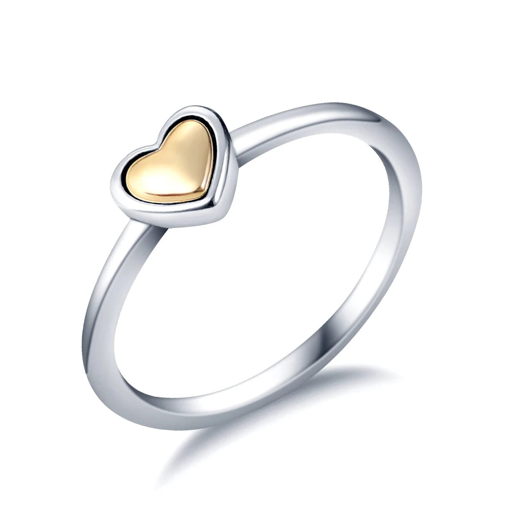 Love Heart Bagues Pour Femme Anniversary Aliança De Casamento Fit 925 Original Disney Jewelry - Sellinashop