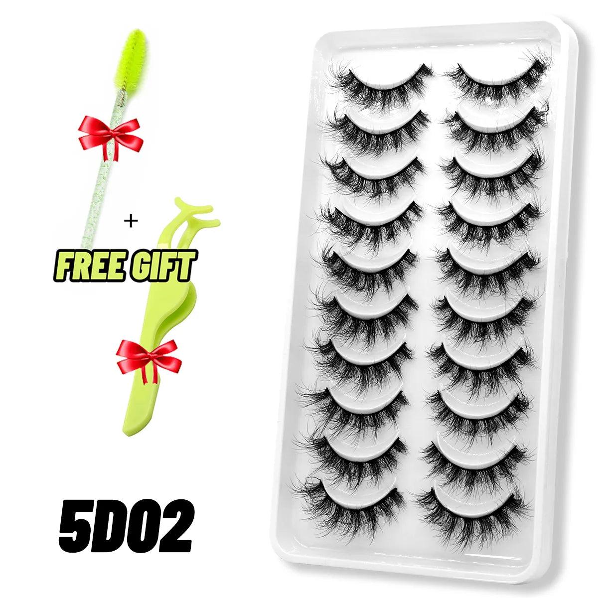 Eyelashes 3D Mink Lashes Fluffy Soft Wispy Natural Cross Eyelash Extension Reusable Lashes Mink False Eyelashes Makeup - Sellinashop