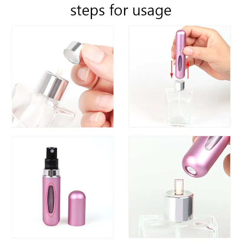 5ml Perfume Refill Bottle Portable Mini Refillable Spray Jar Scent Pump Empty Cosmetic Containers Atomizer for Travel Tool Hot - Sellinashop