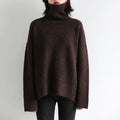 Women's Sweater Loose Turtleneck Sweaters Warm Solid Pullover Knitwear Basic Female Tops Autumn Winter - Sellinashop