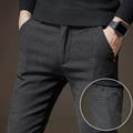 Plus Fleece Thicken Men's Casual Sport Pants Streetwear Fashion Autumn Winter New Male Clothing New Solid Full Straight Trousers - Sellinashop