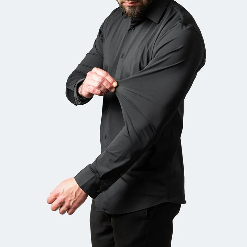 Plus Size 7XL 6XL High Elasticity Seamless Spandex Shirt Men - Sellinashop