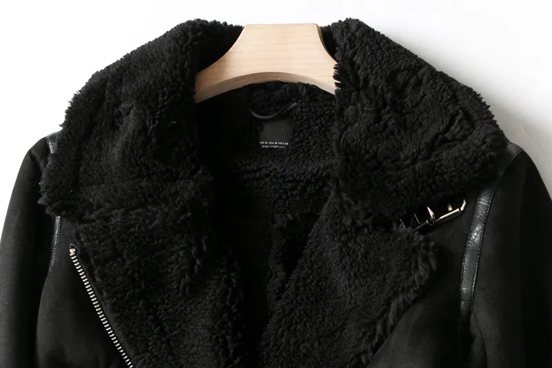 Brown Jacket For Women . Winter Vintage Fur Integrated Jacket Lapel Long Sleeves Jackets Female Outwears Chic - Sellinashop