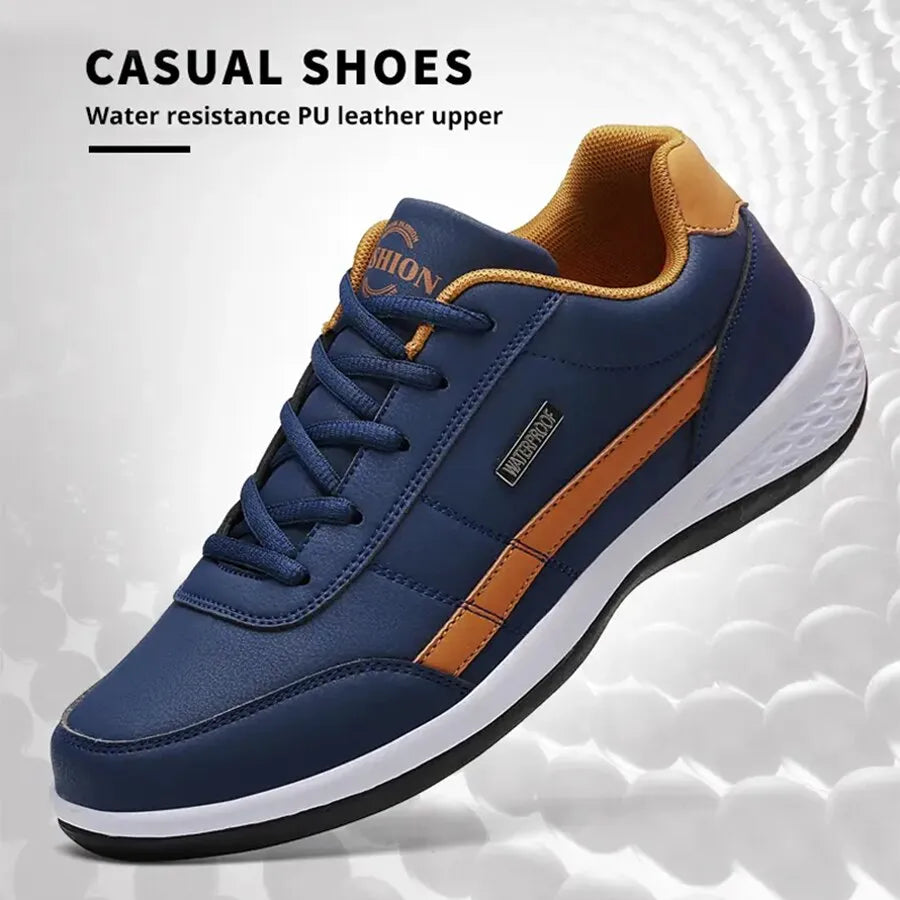 Fashion Casual Shoes Mens Outdoor Tennis Sneakers Lightweight Comfortable Lace Up PU Trainer Size Smaller Than Normals for Men - Sellinashop