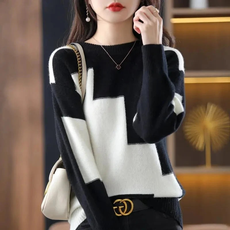 Women's Cashmere Basic Sweater Pullover O-neck Casual Fashion Pure Color High Quality Warmth Comfort