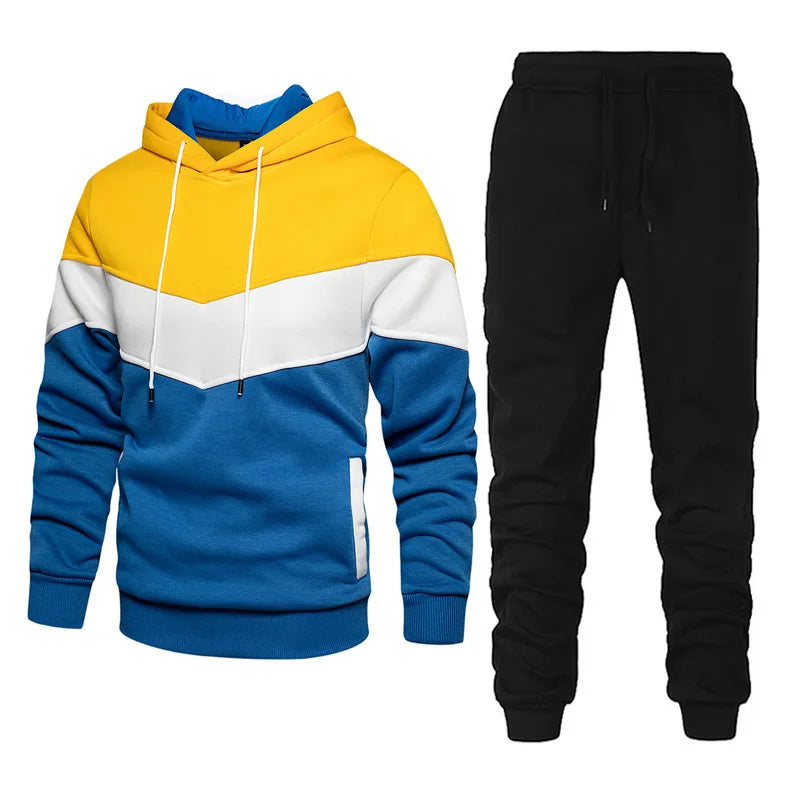 Men's Sportswear Fashion Casual Spring And Autumn Combination with Hoodie Pants Two-piece Suit - Sellinashop