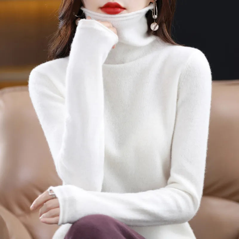 Wool Cashmere Sweater Women's with Long Sleeve