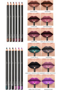 6 12Pcs/Set Waterproof Pencil Lipstick Set Pen Matte Lip Liner Long Lasting Makeup Pens Easy to Wear - Sellinashop