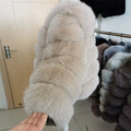 Natural Real Fox Fur Coat Women Winter Warm Luxury Fur Jacket Detachable Long Sleeves Female Vest Furry Coats - Sellinashop