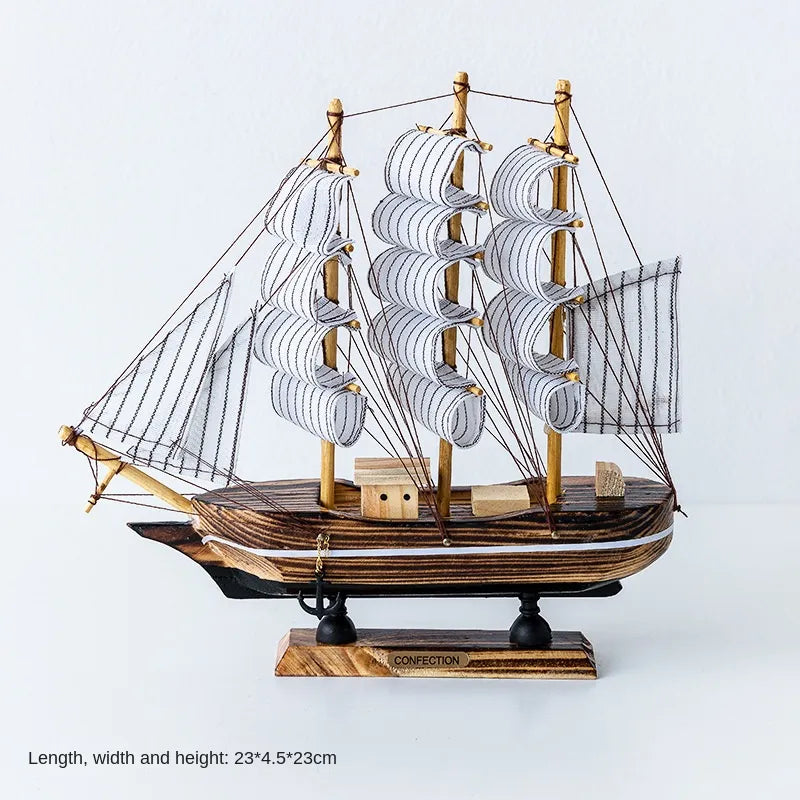 New Wooden Sailboat Model Office Living Room Decoration Crafts Nautical Decoration Creative Model Home Decoration Birthday Gift - Sellinashop