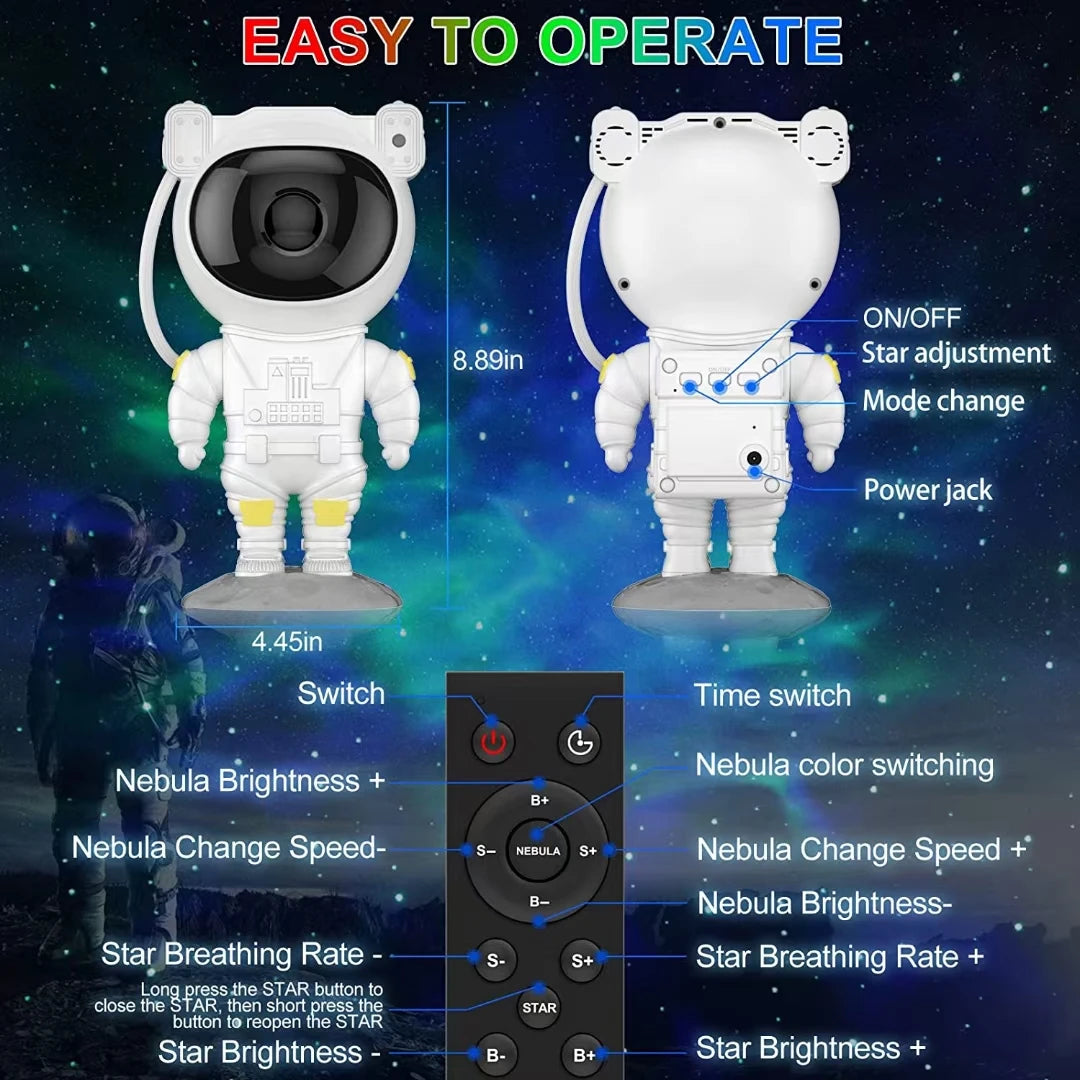 Star Galaxies Projector LED Night Light Starry Sky Astronaut Porjectors Lamp For Decoration Room Decor Children Gifts Desk Lamps - Sellinashop