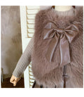 Winter Girls Clothing Sets Autumn Knitted Pullover+Faux Fur Vest +plush Leather Skirt Princess Party Children Clothes Suits 2-7Y - Sellinashop