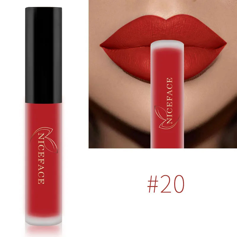 Nude Liquid Lipstick Ultra Matte Velvet Long Lasting Women Beauty Red Nonstick Cup Waterproof Lip Gloss Lips Makeup - Sellinashop