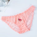 Women Sexy Lace Lingerie Temptation Low-waist Panties Fruit Embroidery Transparent Briefs Seamless Sweet Underwear - Sellinashop